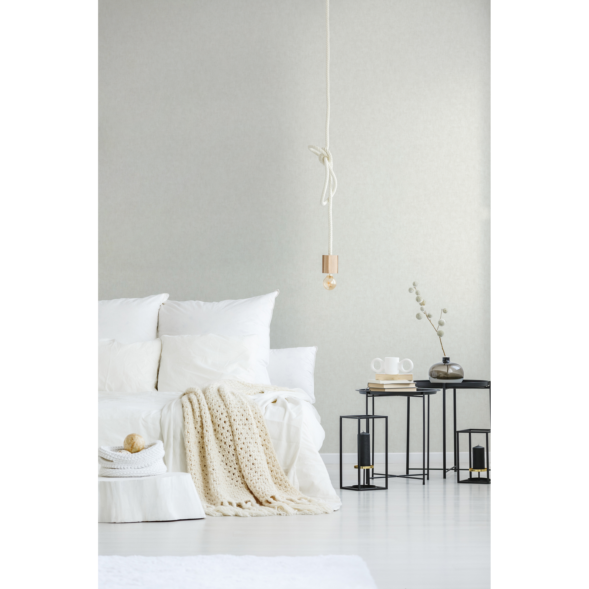 Vliestapete 'Geo Nordic' Uni creme 0,53 x 10,05 m