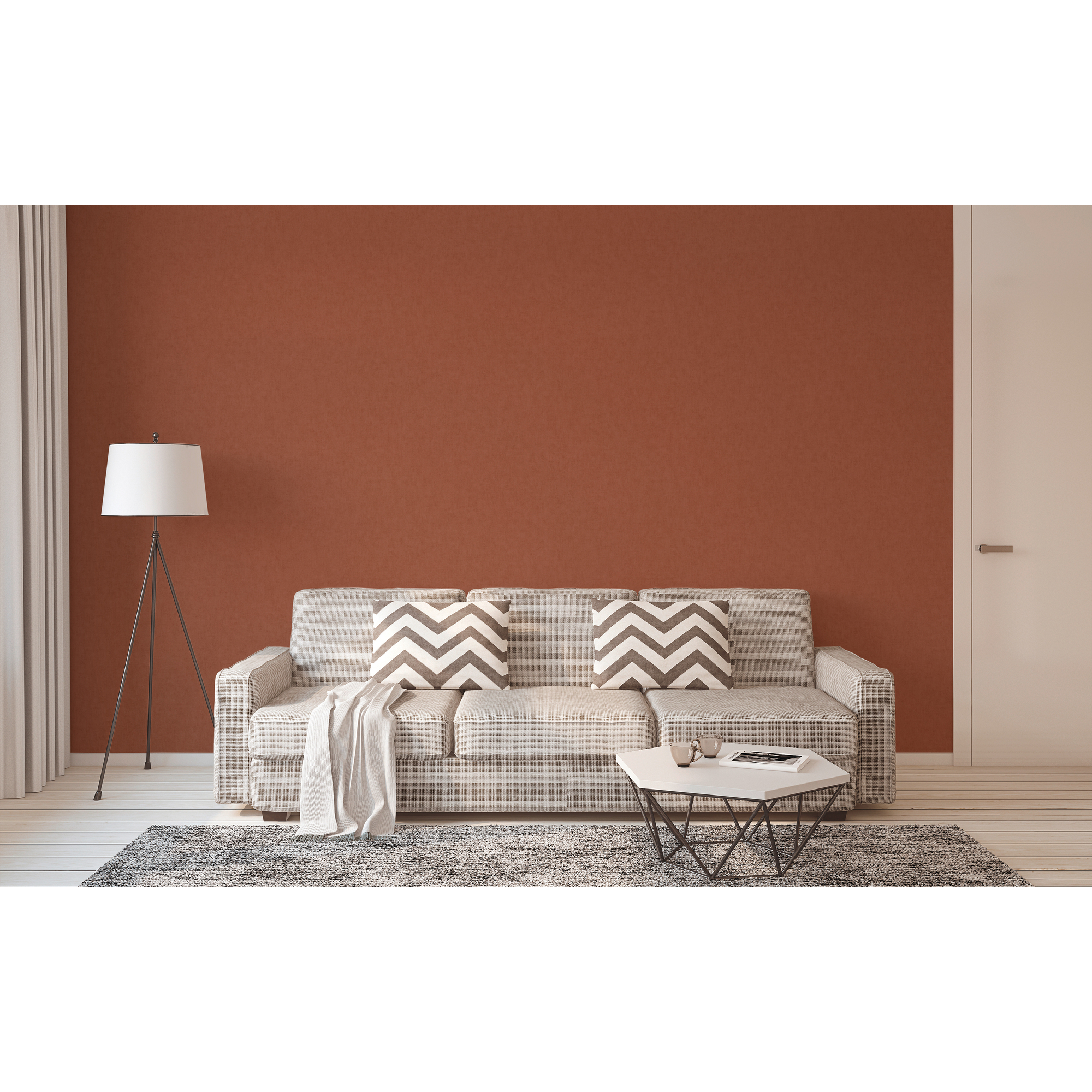 Vliestapete 'Geo Nordic' Leinenoptik braun 0,53 x 10,05 m