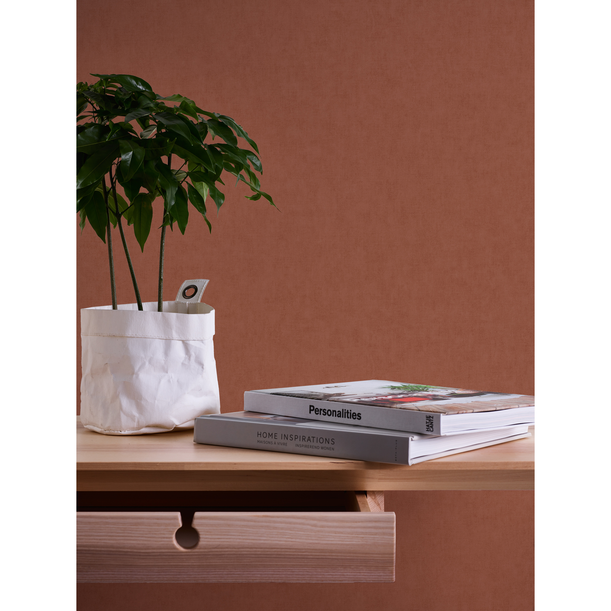 Vliestapete 'Geo Nordic' Leinenoptik braun 0,53 x 10,05 m
