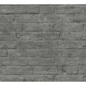 Vliestapete 'Industrial' Mauerwerkoptik grau/anthrazit 53 x 1005 cm