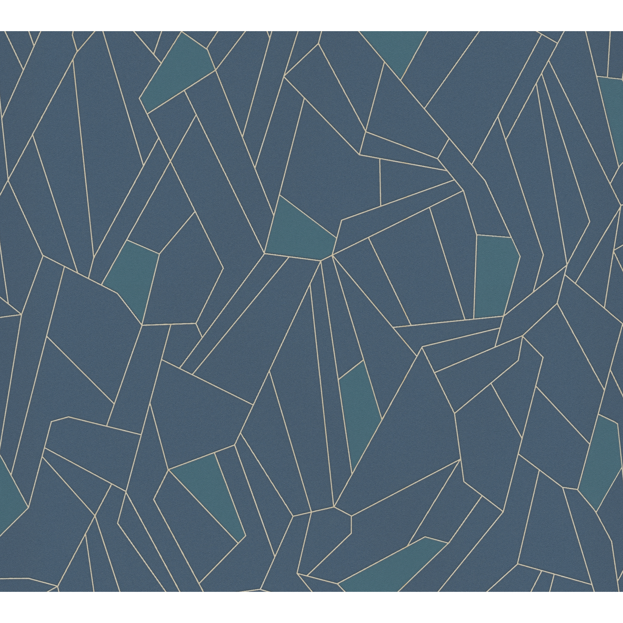 Vliestapete 'New Life' Linien blau/petrol/beige 0,53 x 10,05 m