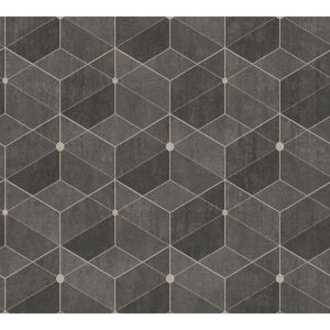 Vliestapete 'Titanium 3' Muster schwarz 53 x 1005 cm