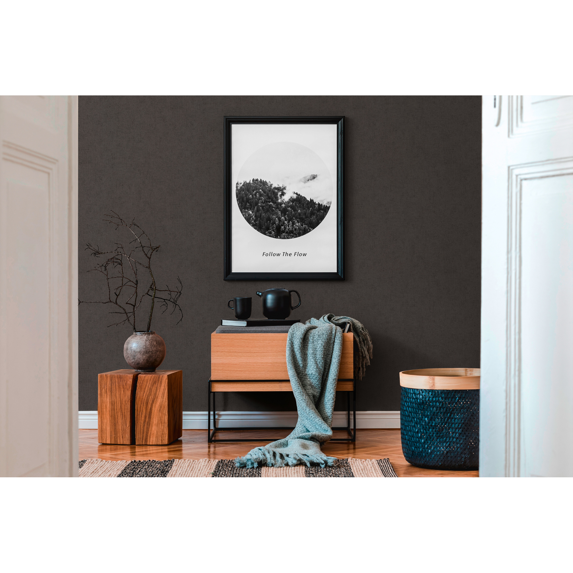 Vliestapete 'Titanium 3' Uni schwarz 53 x 1005 cm