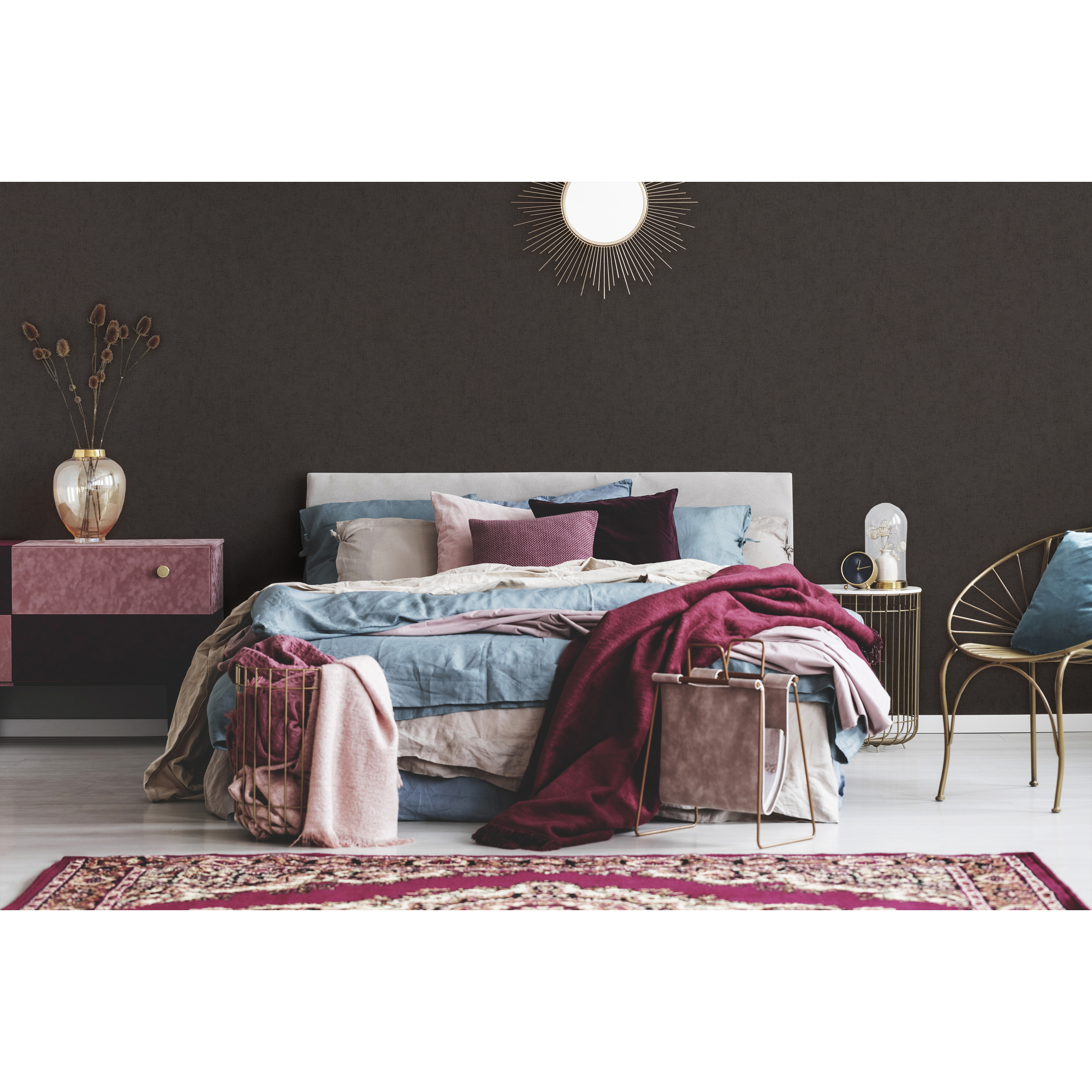 Vliestapete 'Titanium 3' Uni schwarz 53 x 1005 cm