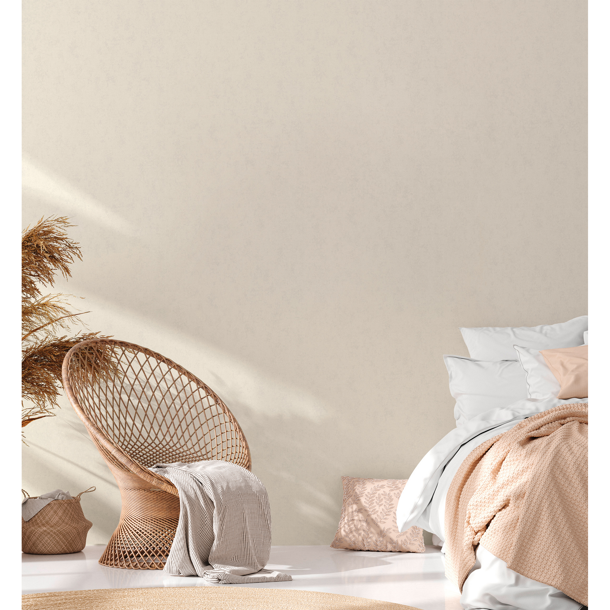 Vliestapete 'Hygge 2' weiß/grau Uni 0,53 x 10,05 m