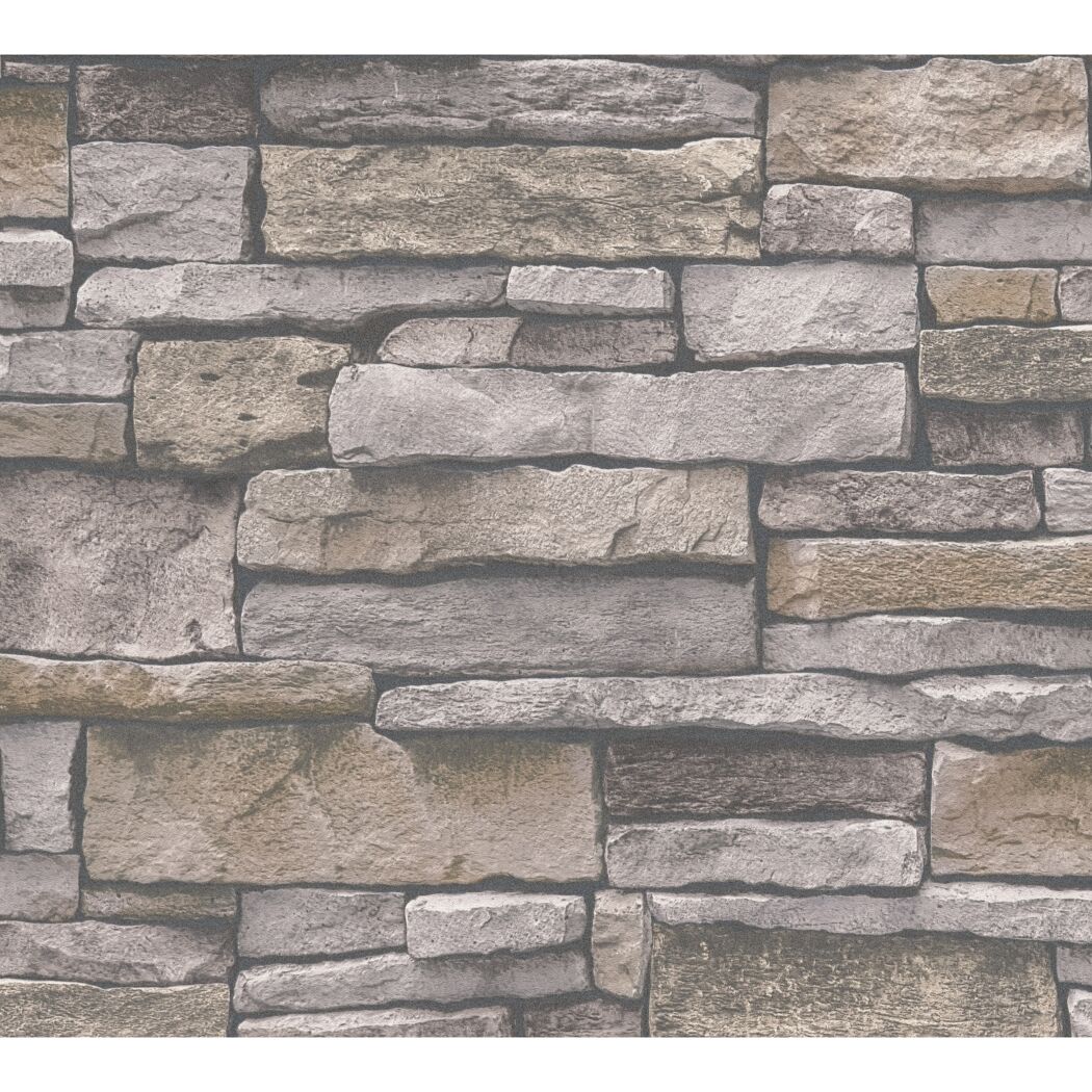 Graue und beige Steinwand