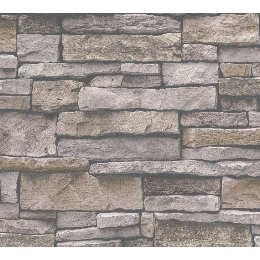 Graue und beige Steinwand
