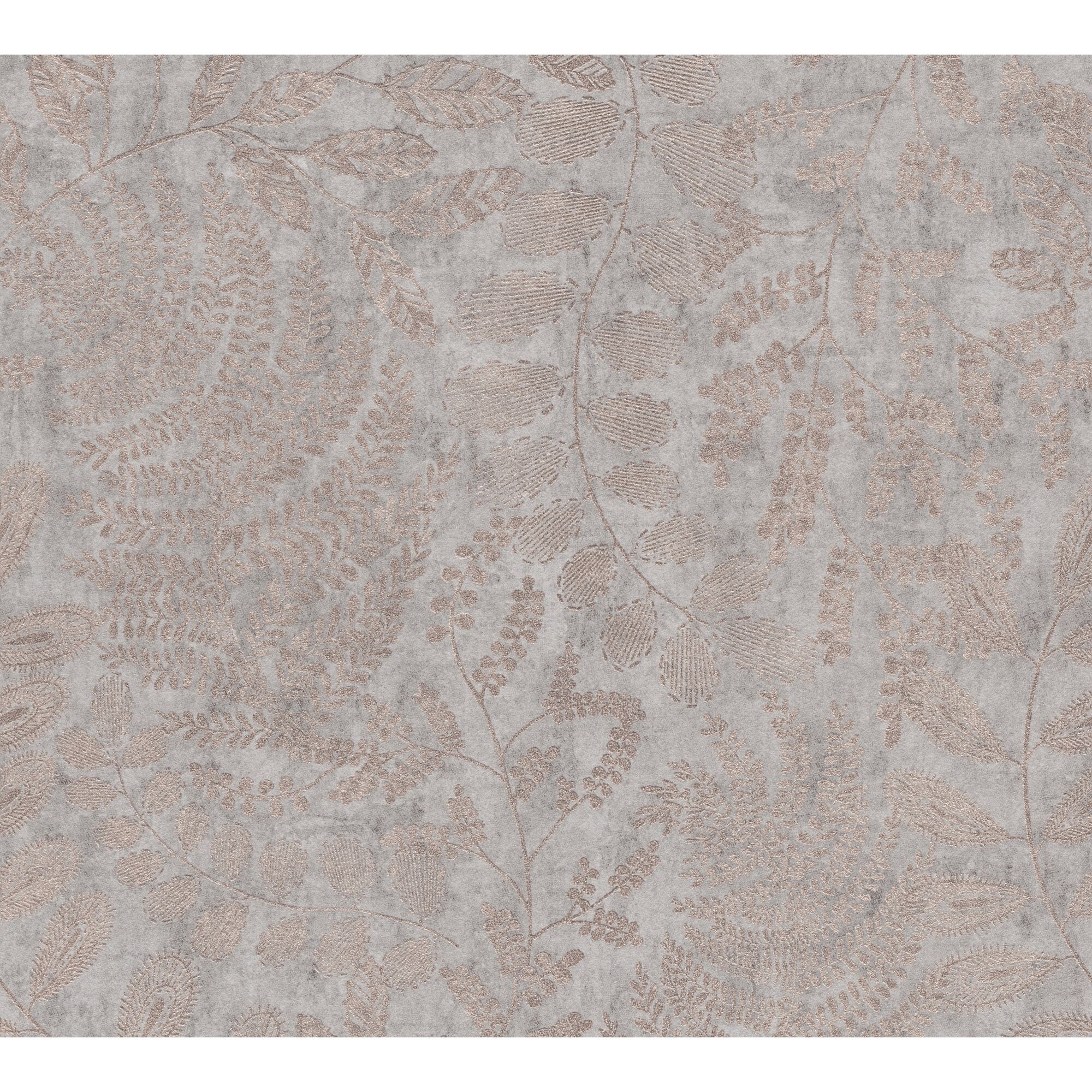 Vliestapete The BOS Blätter grau