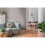 Wohnzimmer mit mintgrünem Sofa und Vliestapete "The BOS Uni" in Taupe