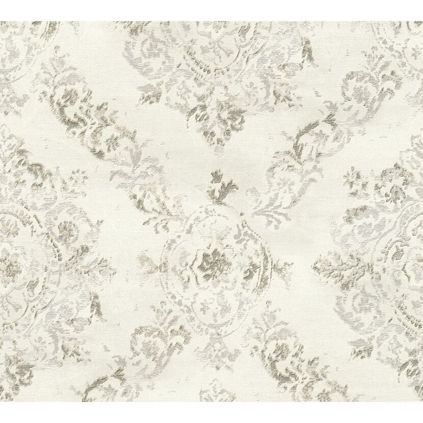 Beige Vliestapete mit Ornamenten