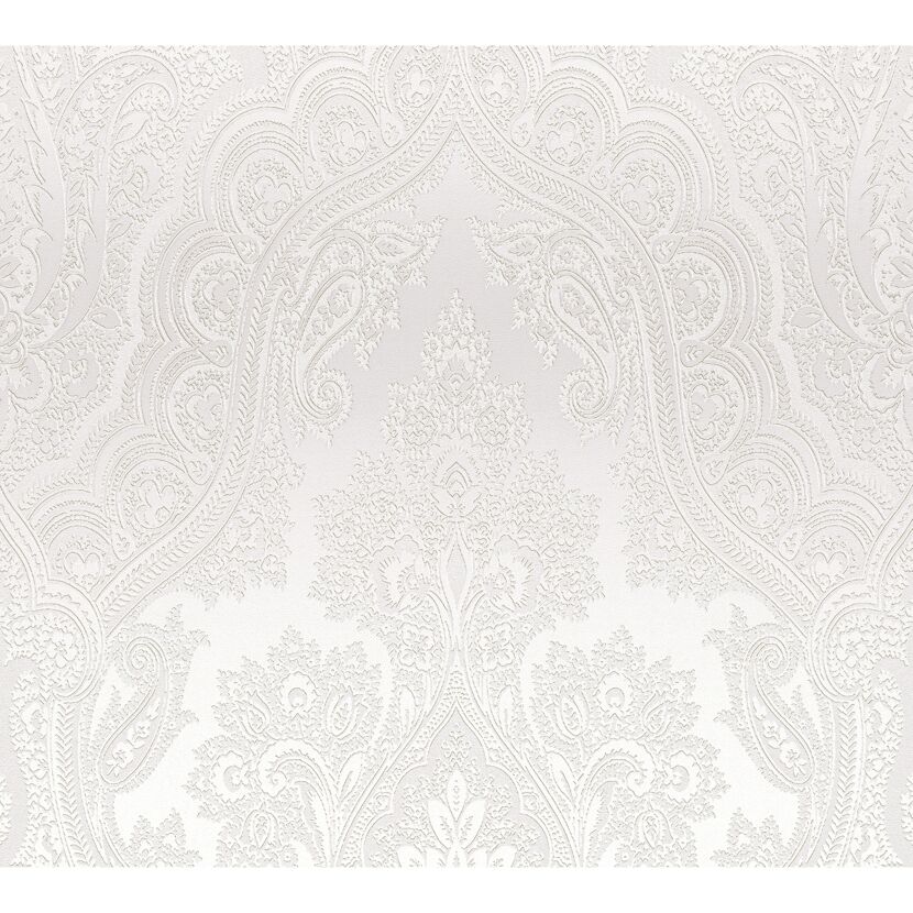 Weißes Tapetenmuster mit Ornamenten