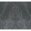 Schwarzes Paisleymuster mit silbernen Glitzerelementen