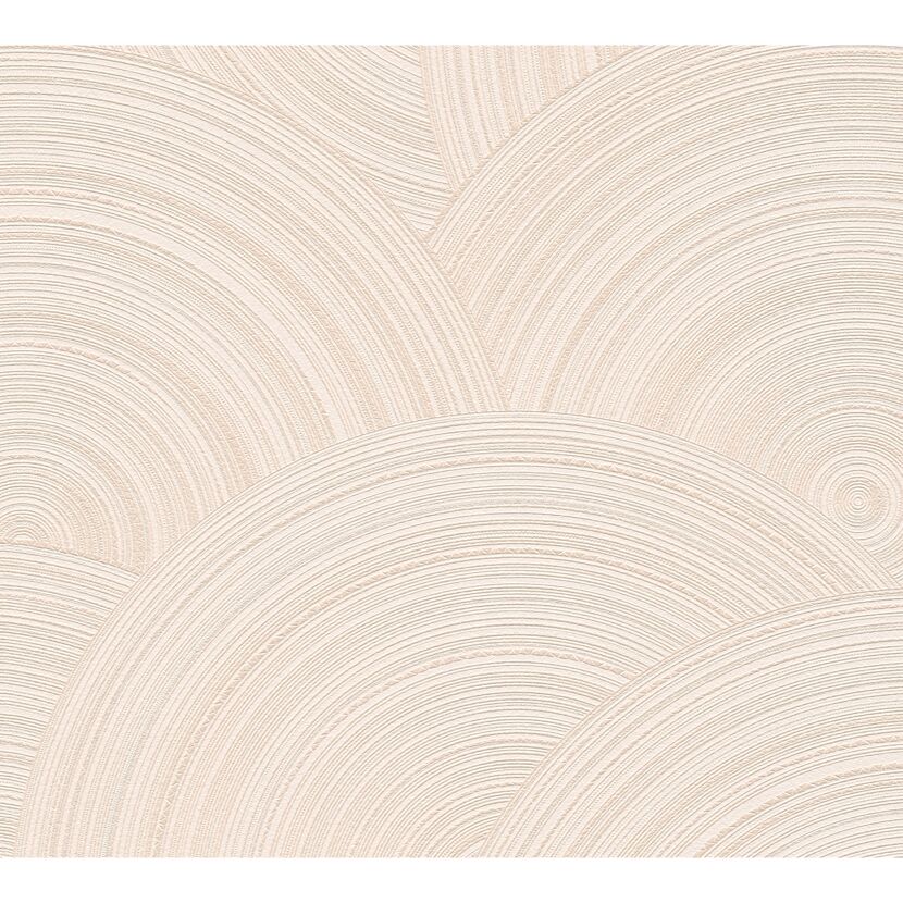 Beige Vliestapete mit Kreis-Muster