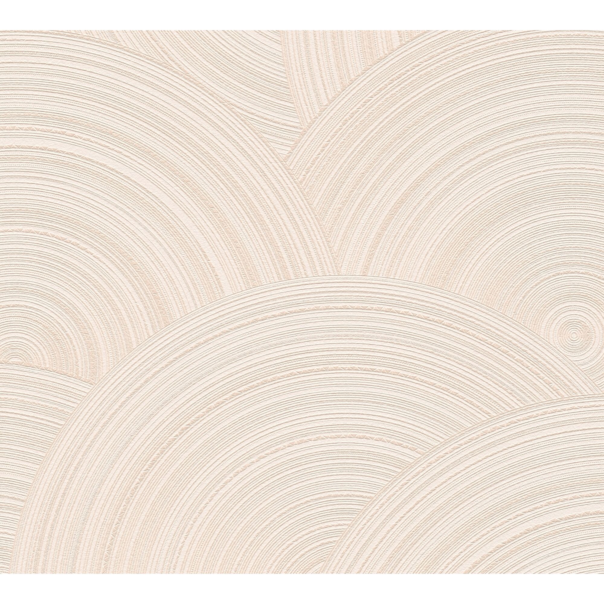 Beige Vliestapete mit Kreis-Muster