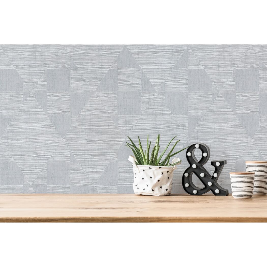 Blaue Vliestapete Titanium 3 mit grafischem Muster