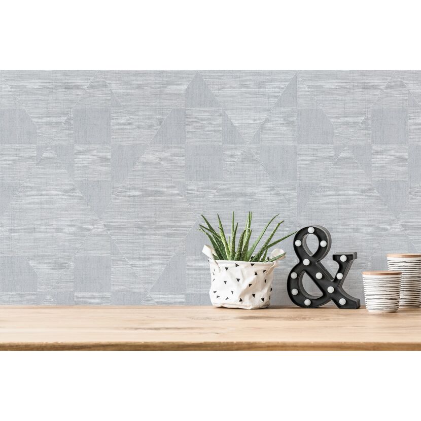 Blaue Vliestapete Titanium 3 mit grafischem Muster