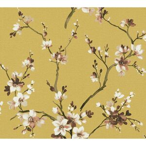 Vliestapete 'Desert Lodge' Floral gelb 0,53 x 10,05 m
