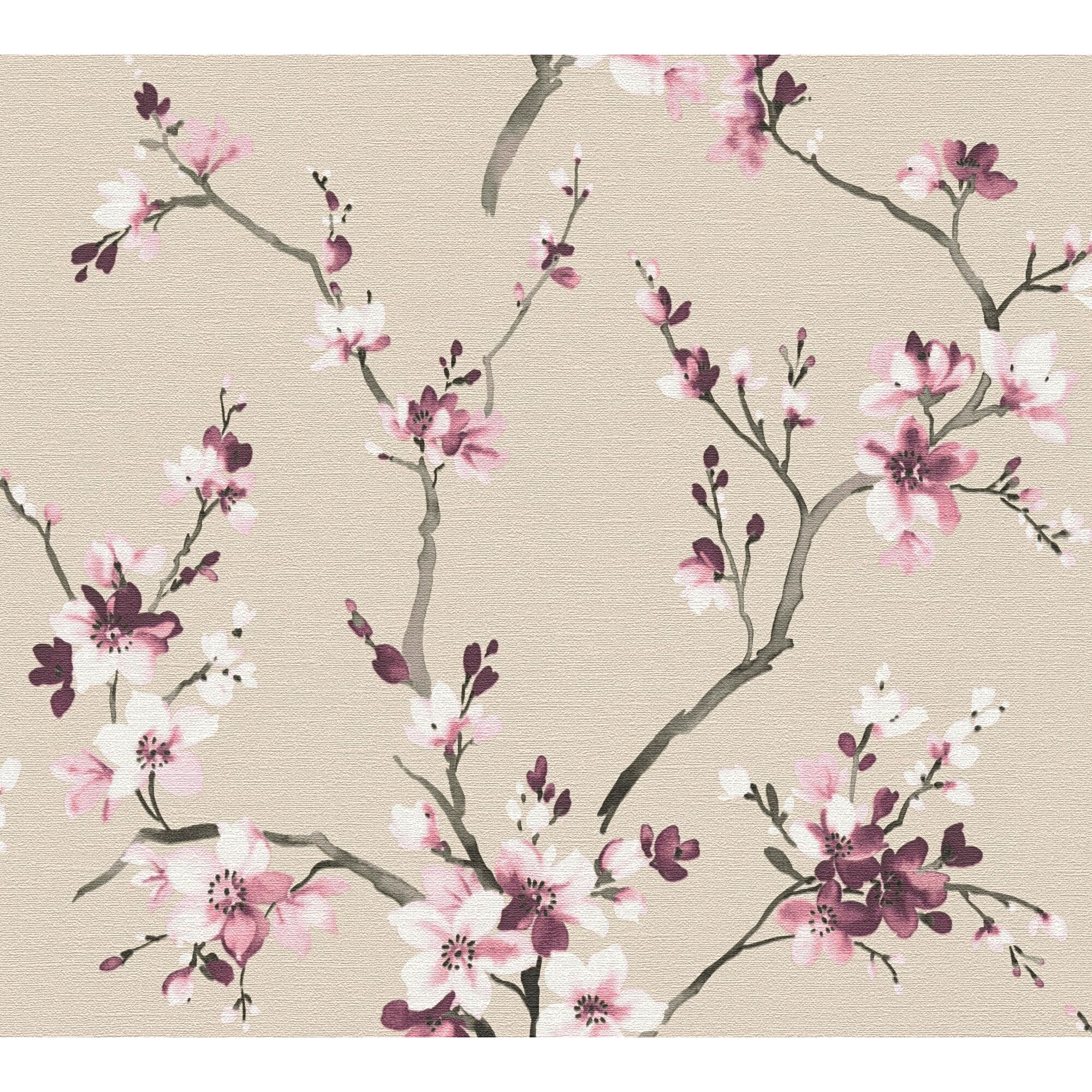Blumenmuster auf beigem Hintergrund