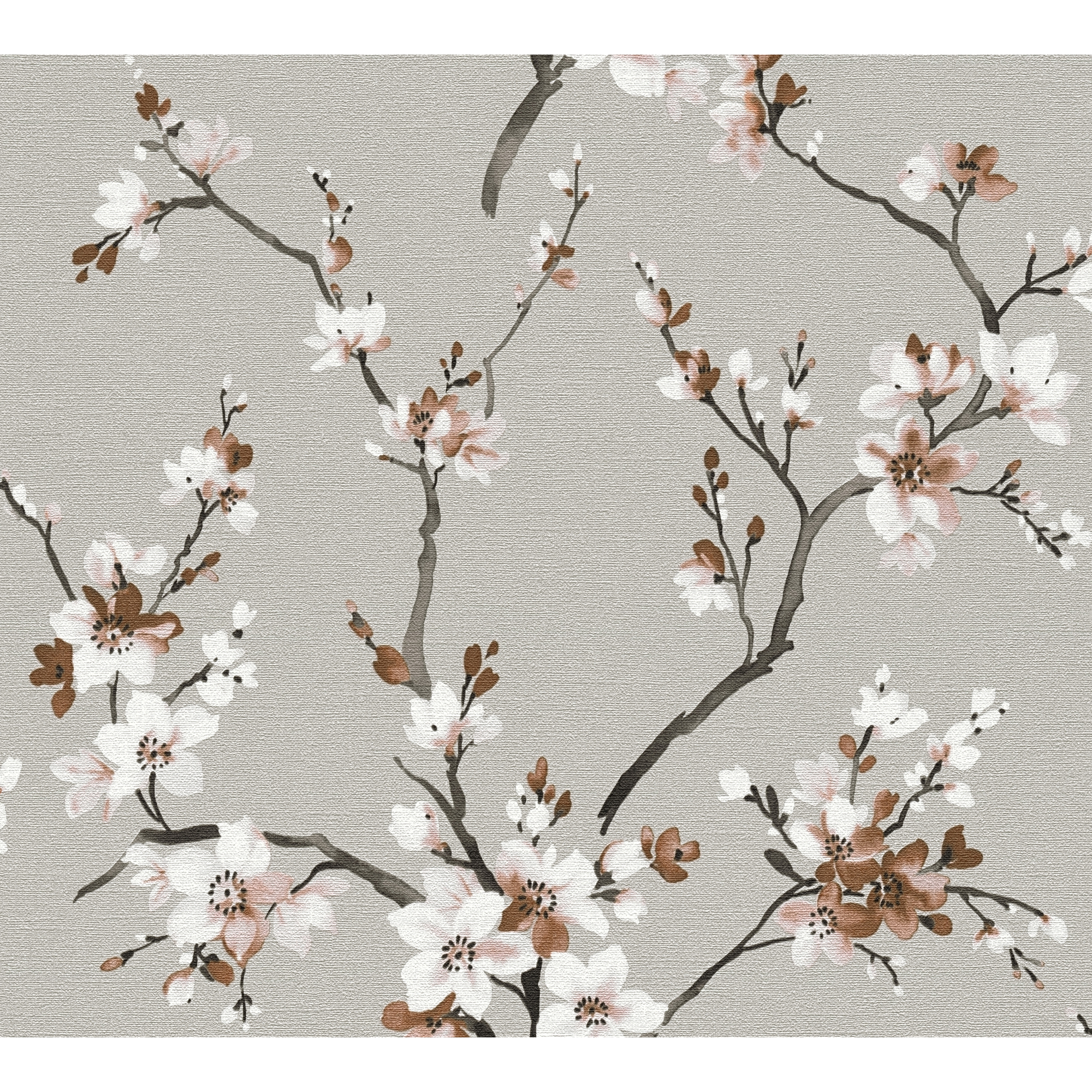 Vliestapete 'Desert Lodge' Floral grau 0,53 x 10,05 m