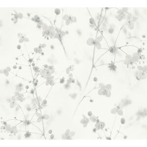 Vliestapete 'Pintwalls' Floral weiß 0,53 x 10,05 m