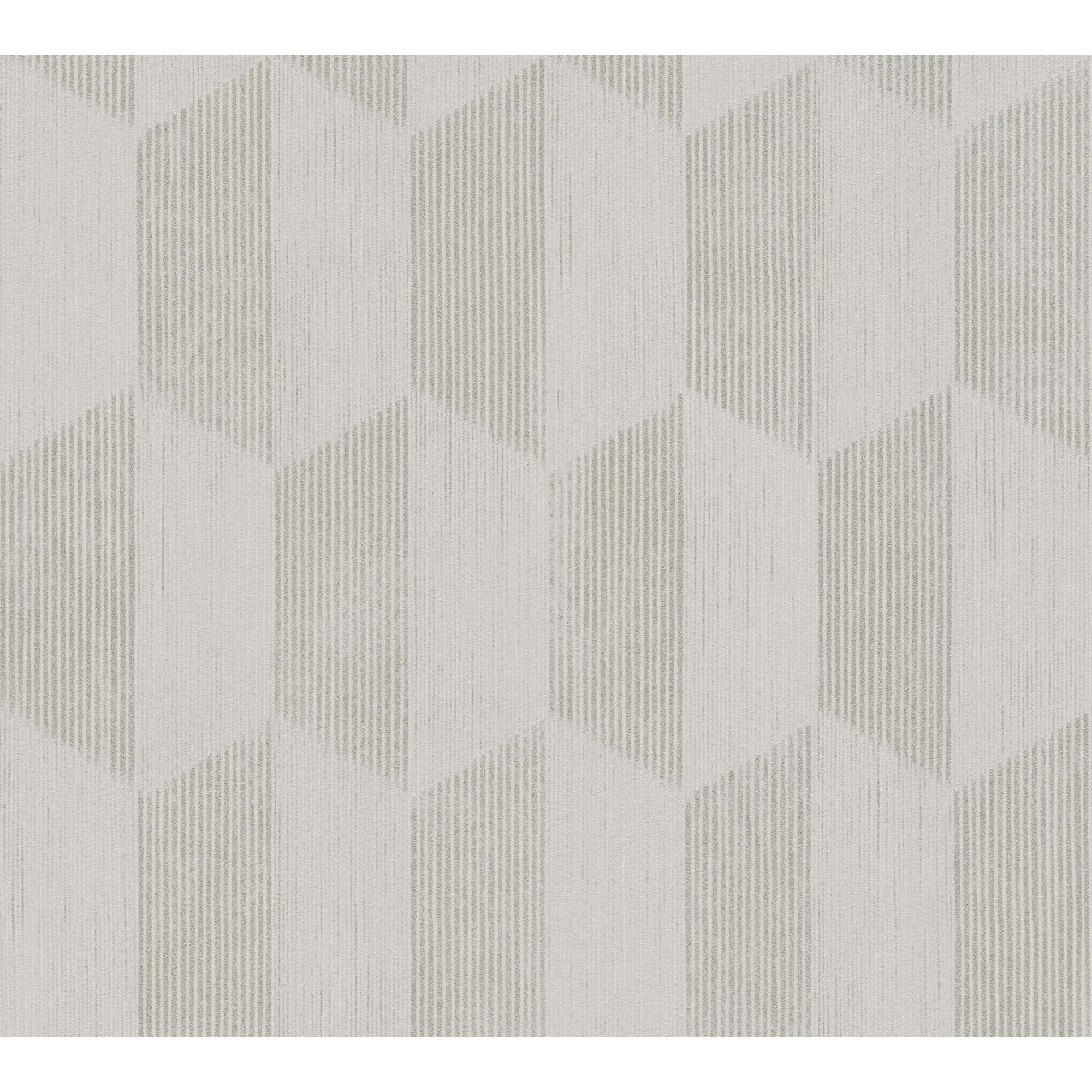 Hellgraue Vliestapete mit geometrischem Muster