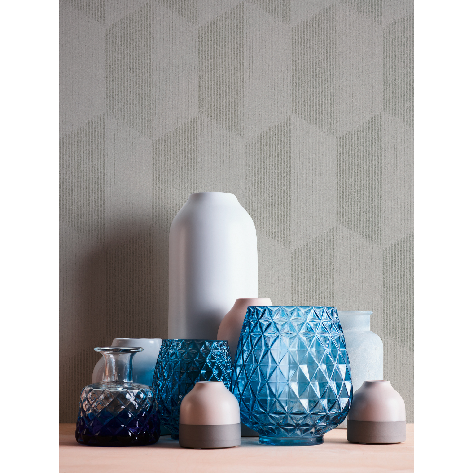 Vliestapete 'Geo Effect' Muster beige 0,53 x 10,05 m