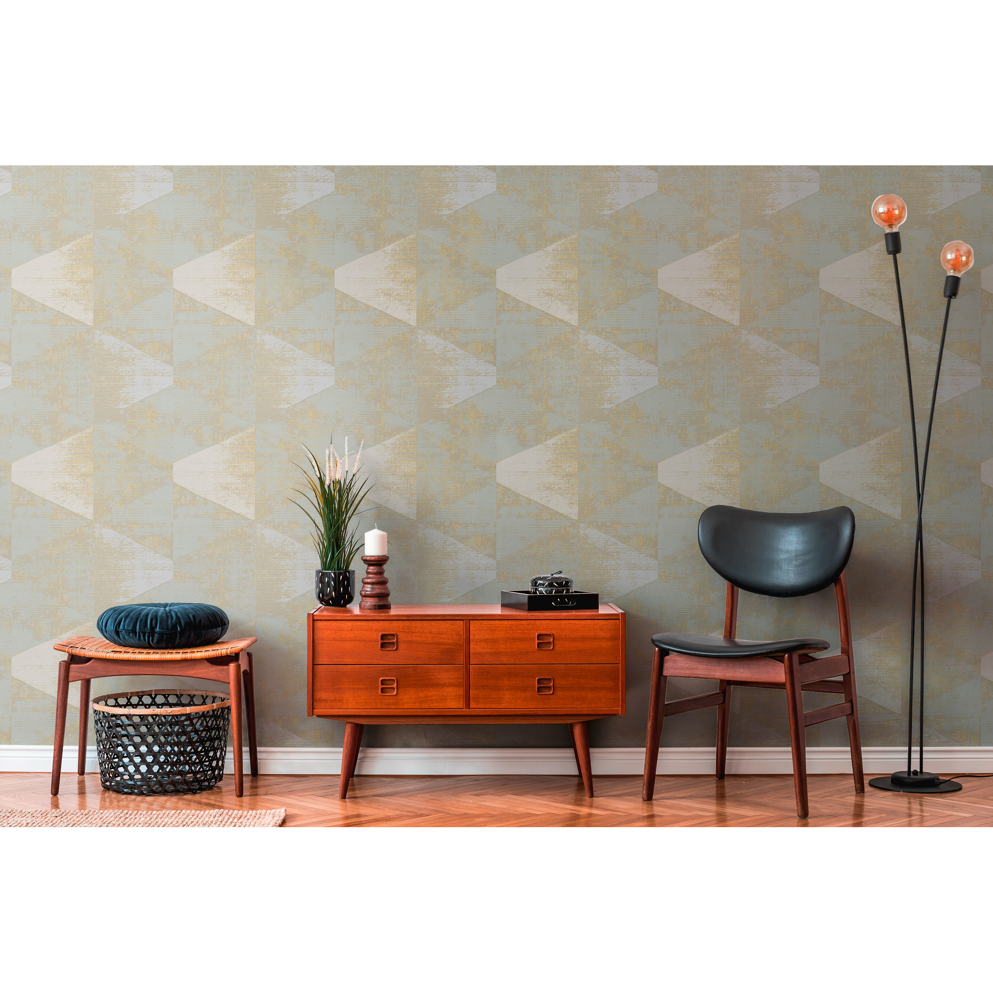 Vliestapete 'Geo Effect' Muster grau 0,53 x 10,05 m