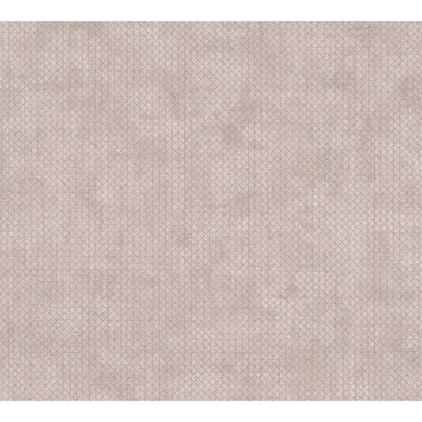Beige Vliestapete mit goldfarbenem Muster
