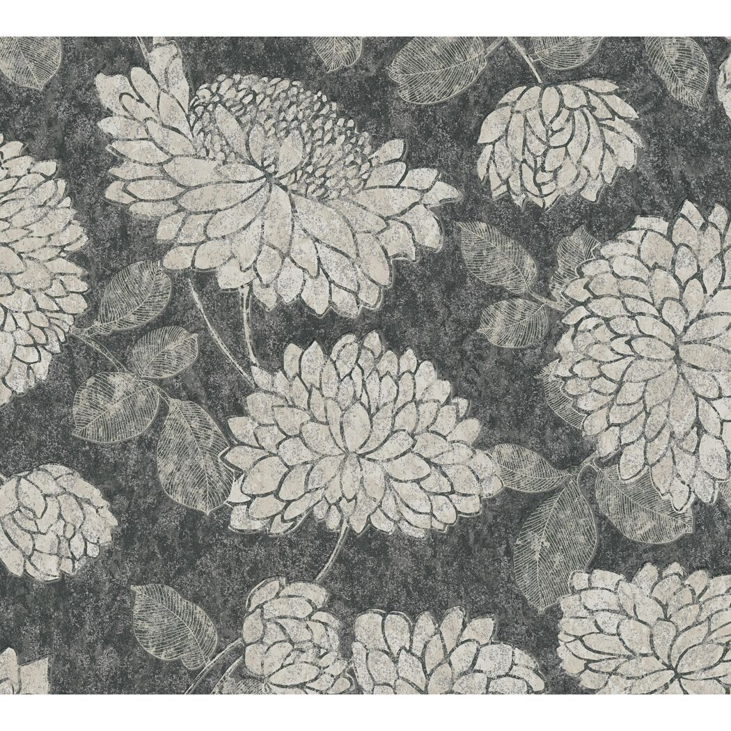 Blumenmuster auf grauem Hintergrund