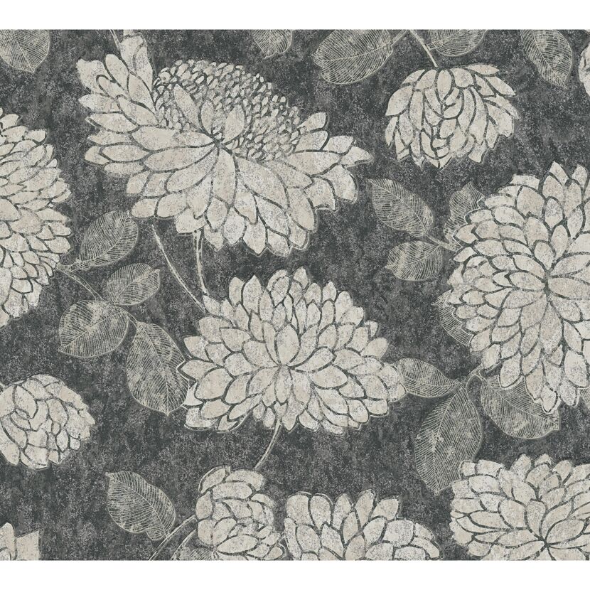 Blumenmuster auf grauem Hintergrund