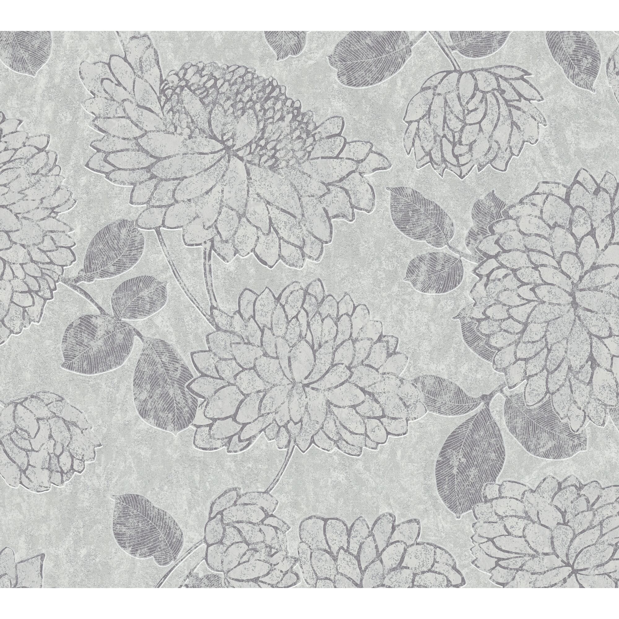 Graues Blumenmuster auf hellgrauem Hintergrund
