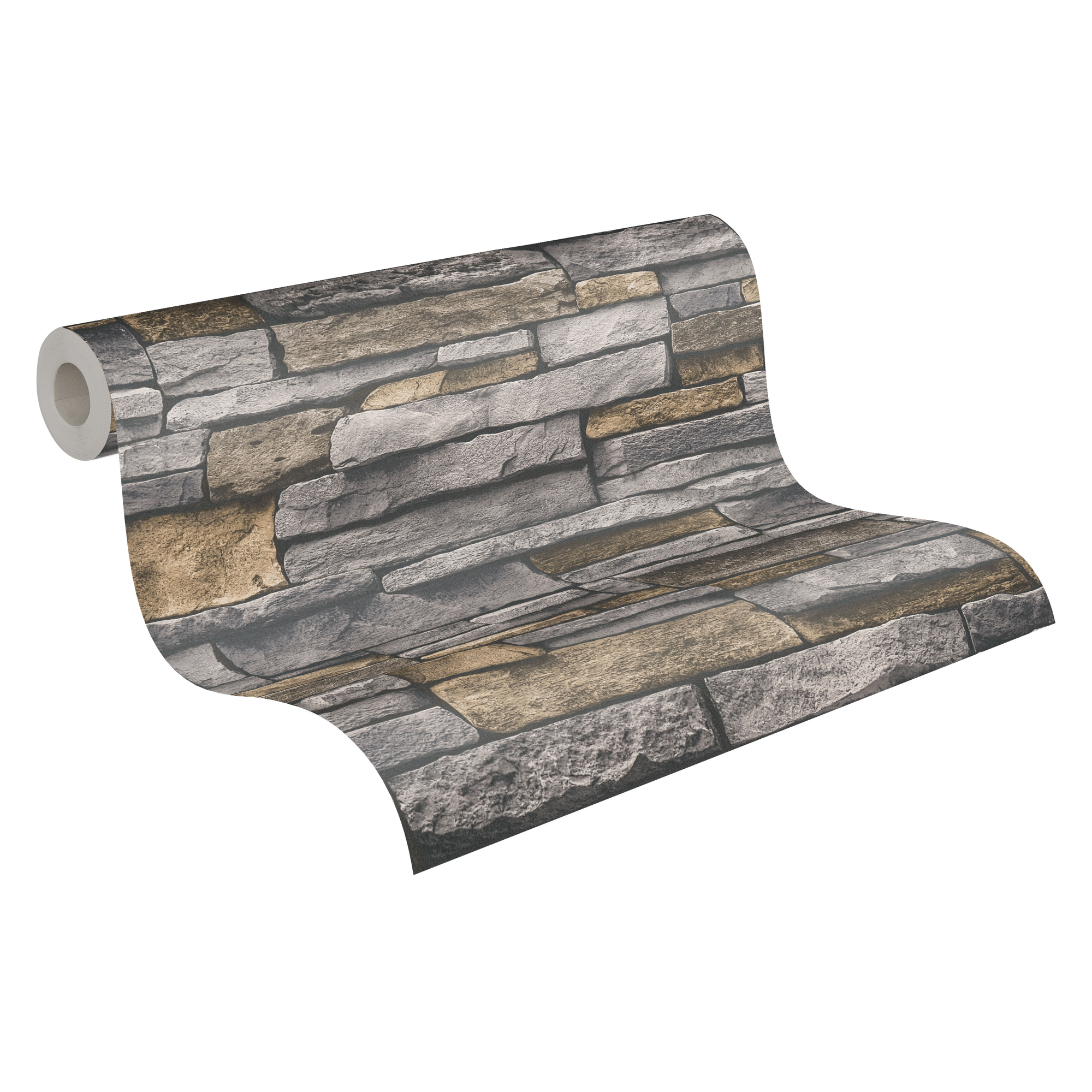 Vliestapete 'Terra' Naturstein-Optik grau/beige 0,53 x 10,05 m