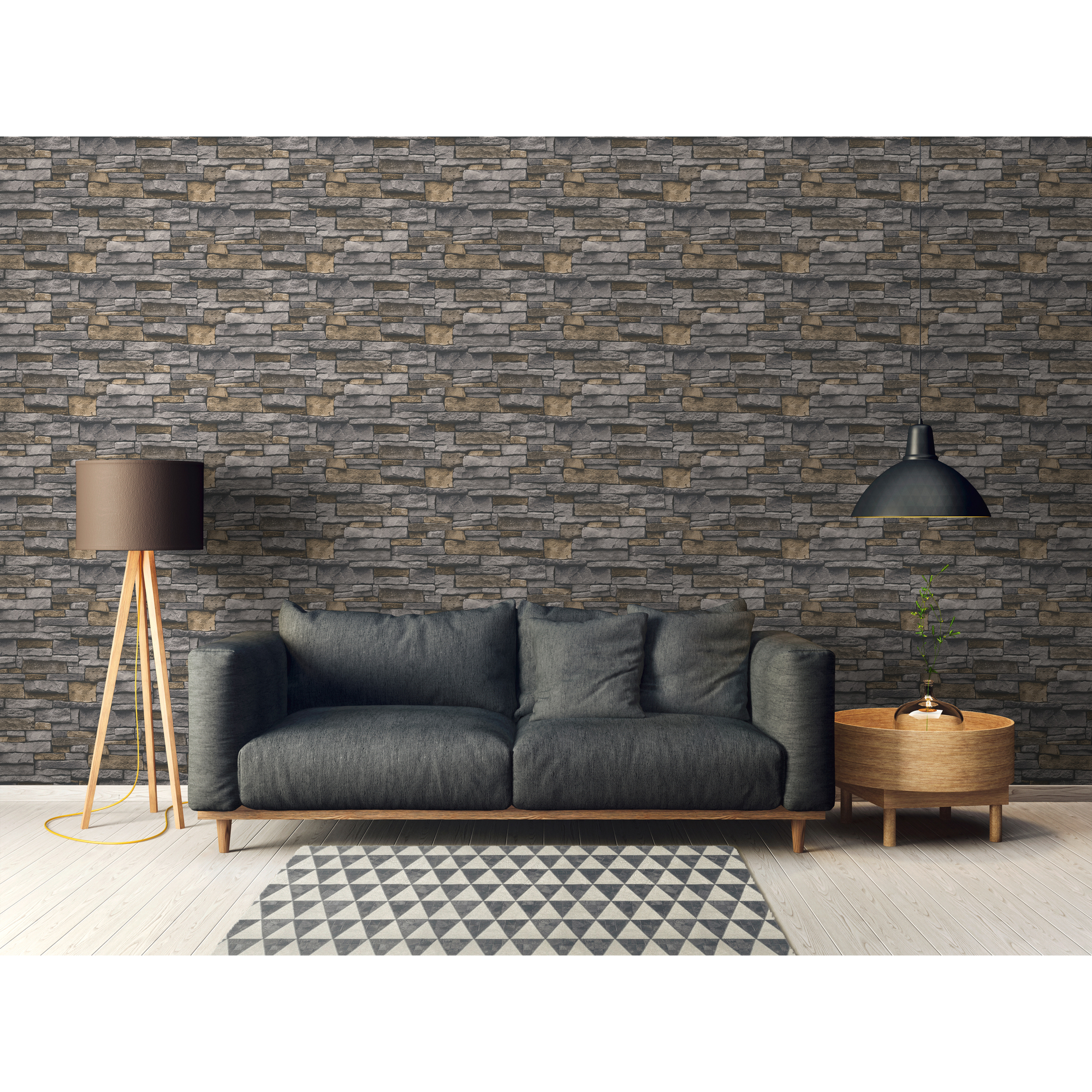 Vliestapete 'Terra' Naturstein-Optik grau/beige 0,53 x 10,05 m