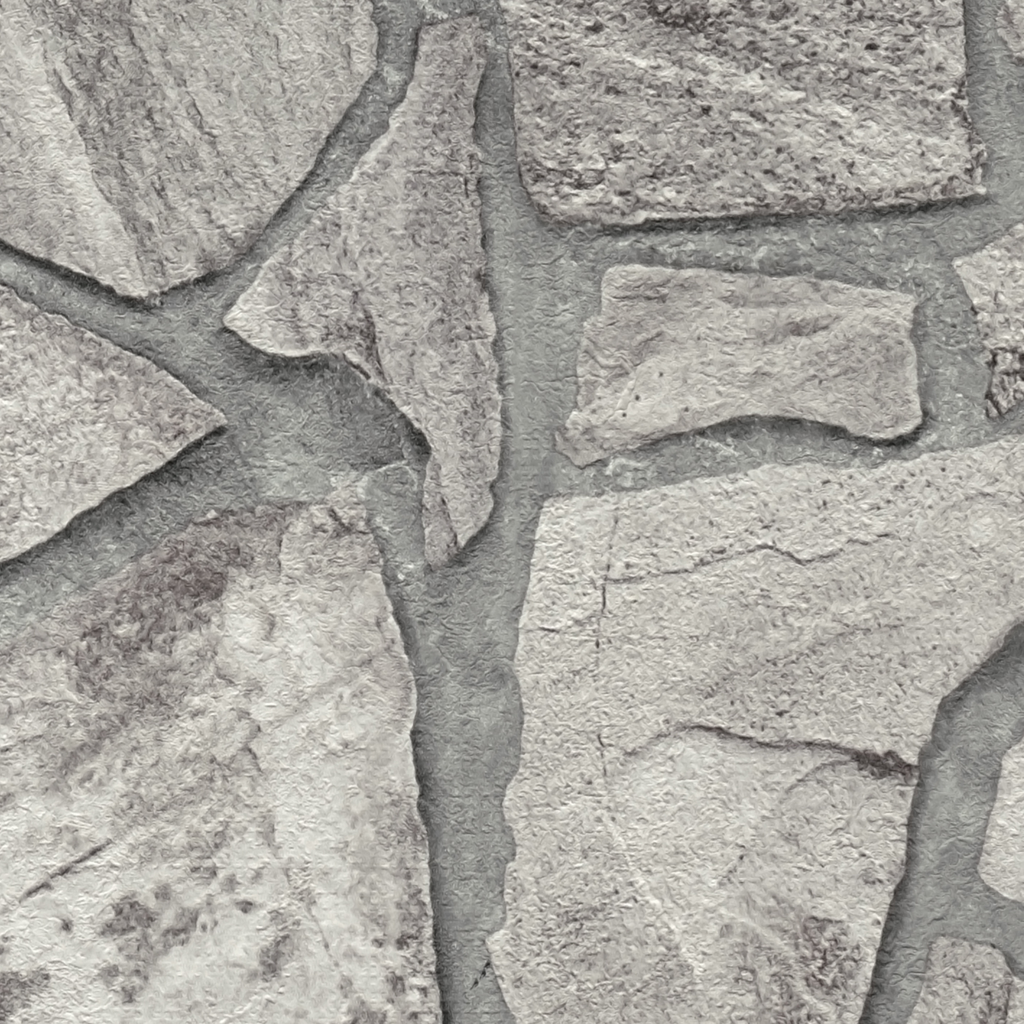 Vliestapete 'Terra' Mauerwerk mit 3D-Effekt grau 0,53 x 10,05 m