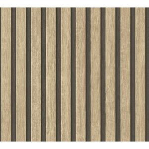 Vliestapete 'PintWalls II' Holzoptik mit Paneel-Muster braun/beige 0,53 x 10,05 m