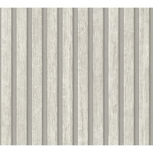 Vliestapete 'PintWalls II' Holzpaneel-Design grau/creme 10,05 x 0,53 m
