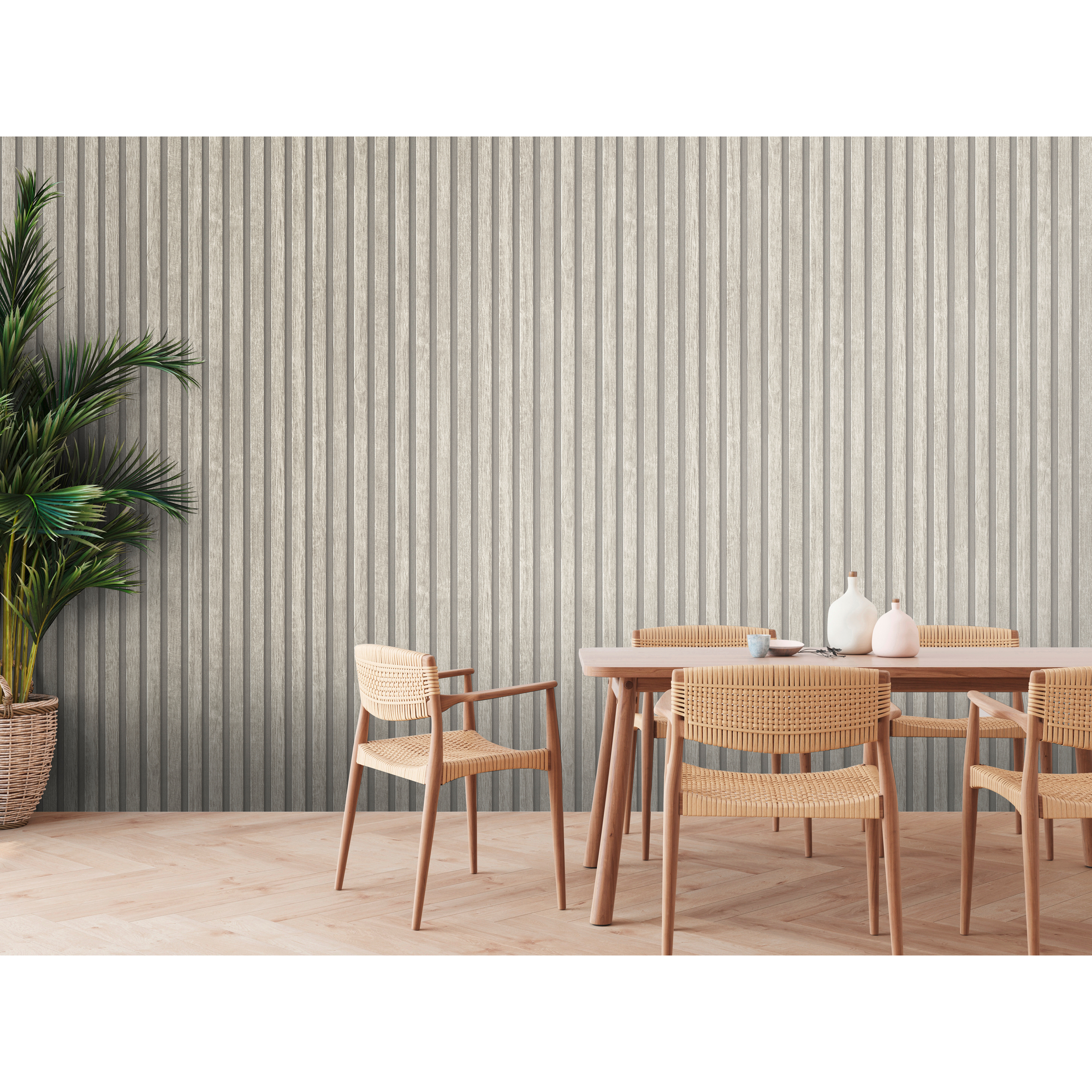 Vliestapete 'PintWalls II' Holzpaneel-Design grau/creme 10,05 x 0,53 m + product picture