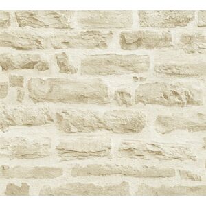Vliestapete 'Best of Wood`n Stone 2nd Edition' Natursteinmauer beige 0,53 x 10,05 m