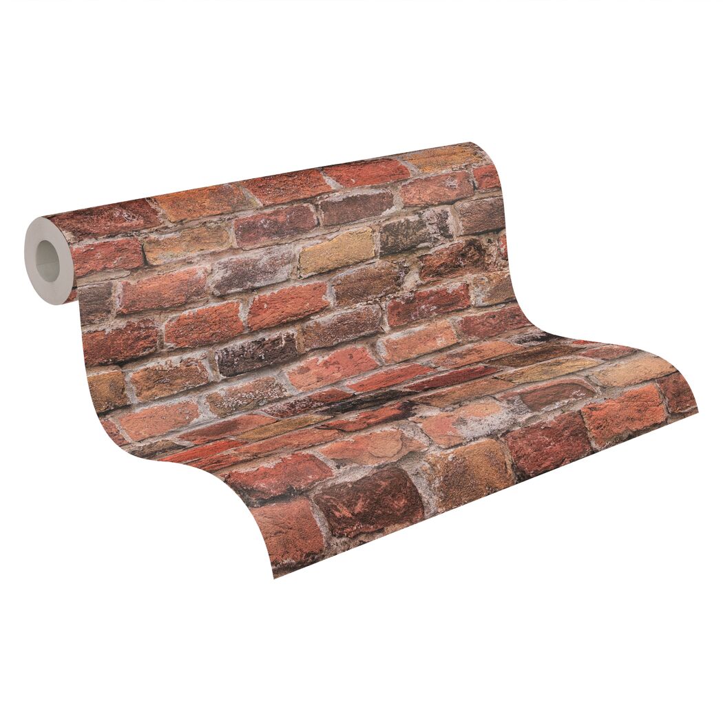 Rolle Tapete mit rotem Backsteinmuster