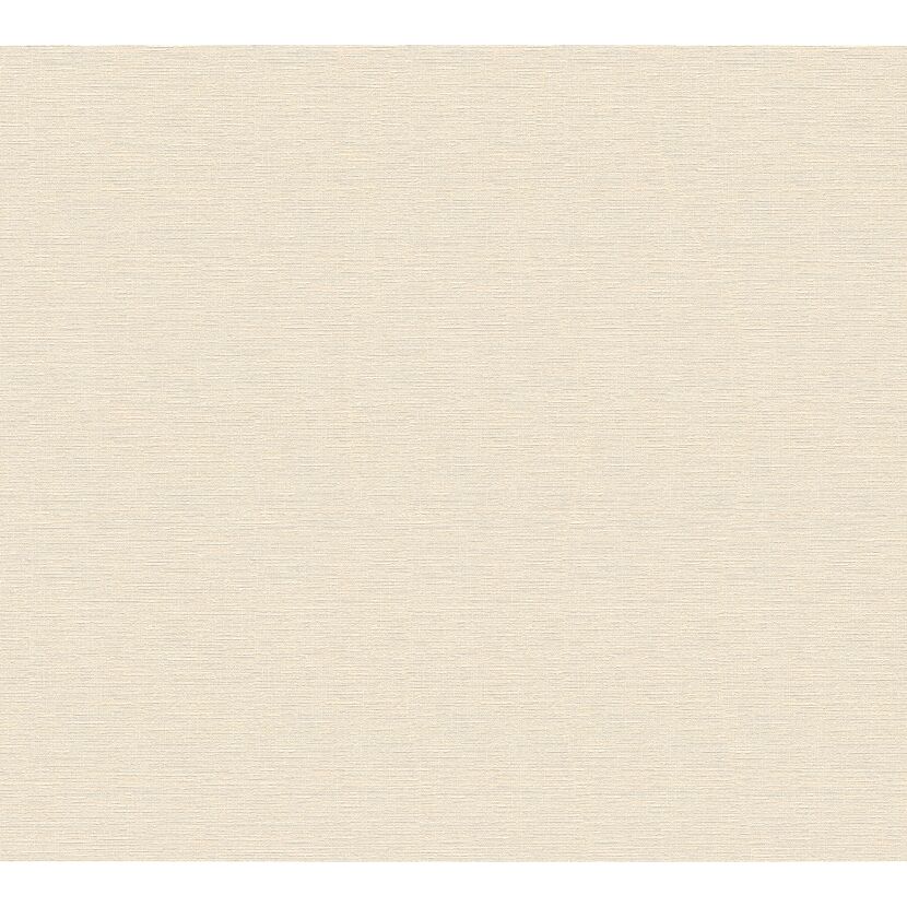 Beige Vliestapete Uni Leinenstruktur