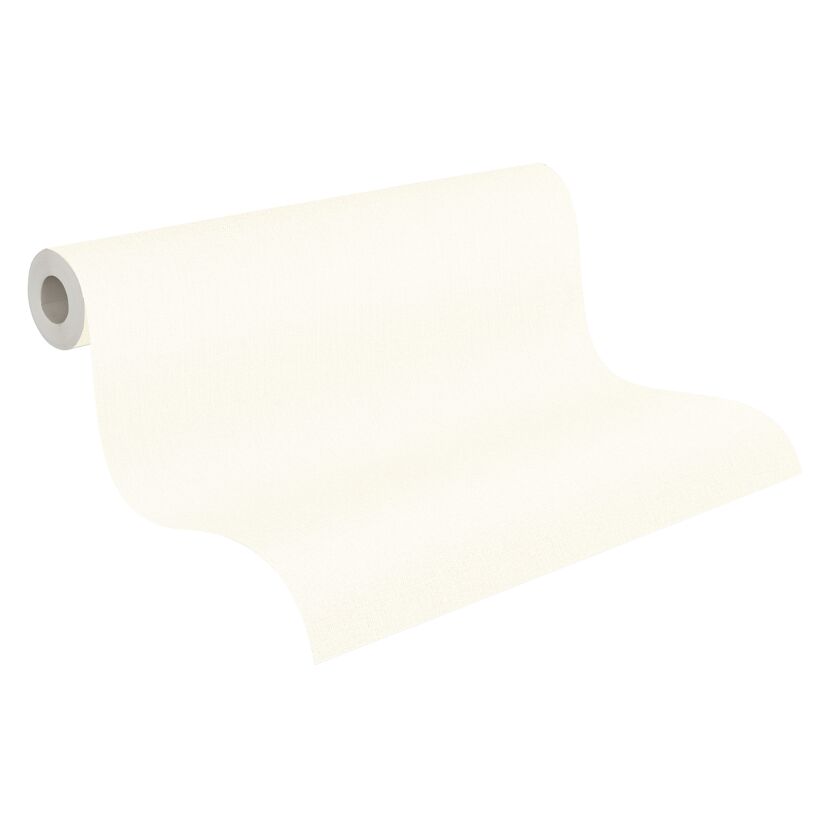 Rolle cremefarbene Vliestapete Hygge 2 Uni Leinen