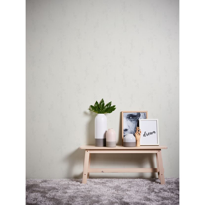 Vliestapete Shades of White mit Kreismuster