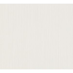 Vliestapete 'Shades of White' Streifen Uni creme 10,05 x 0,53 m