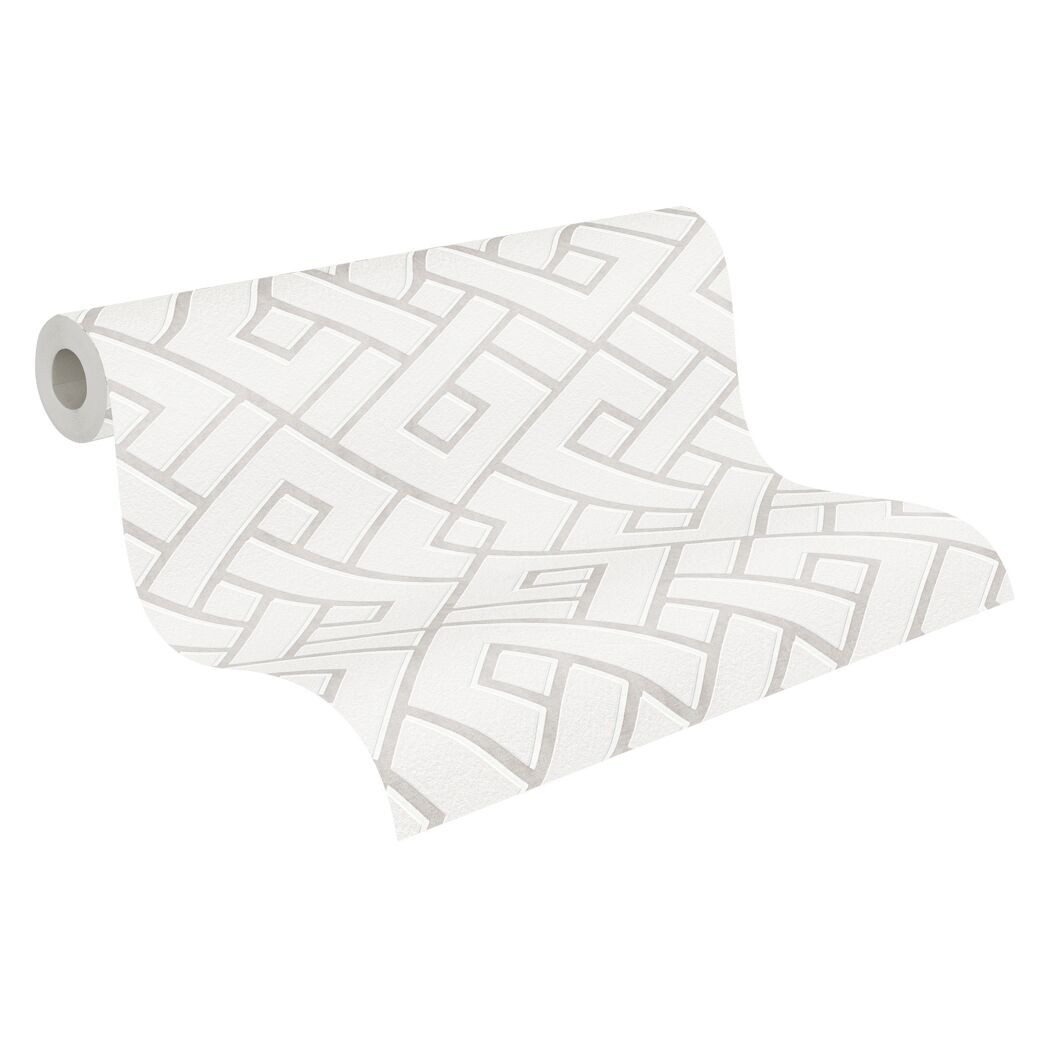 Vliestapete Shades of White mit 3D-Grafik