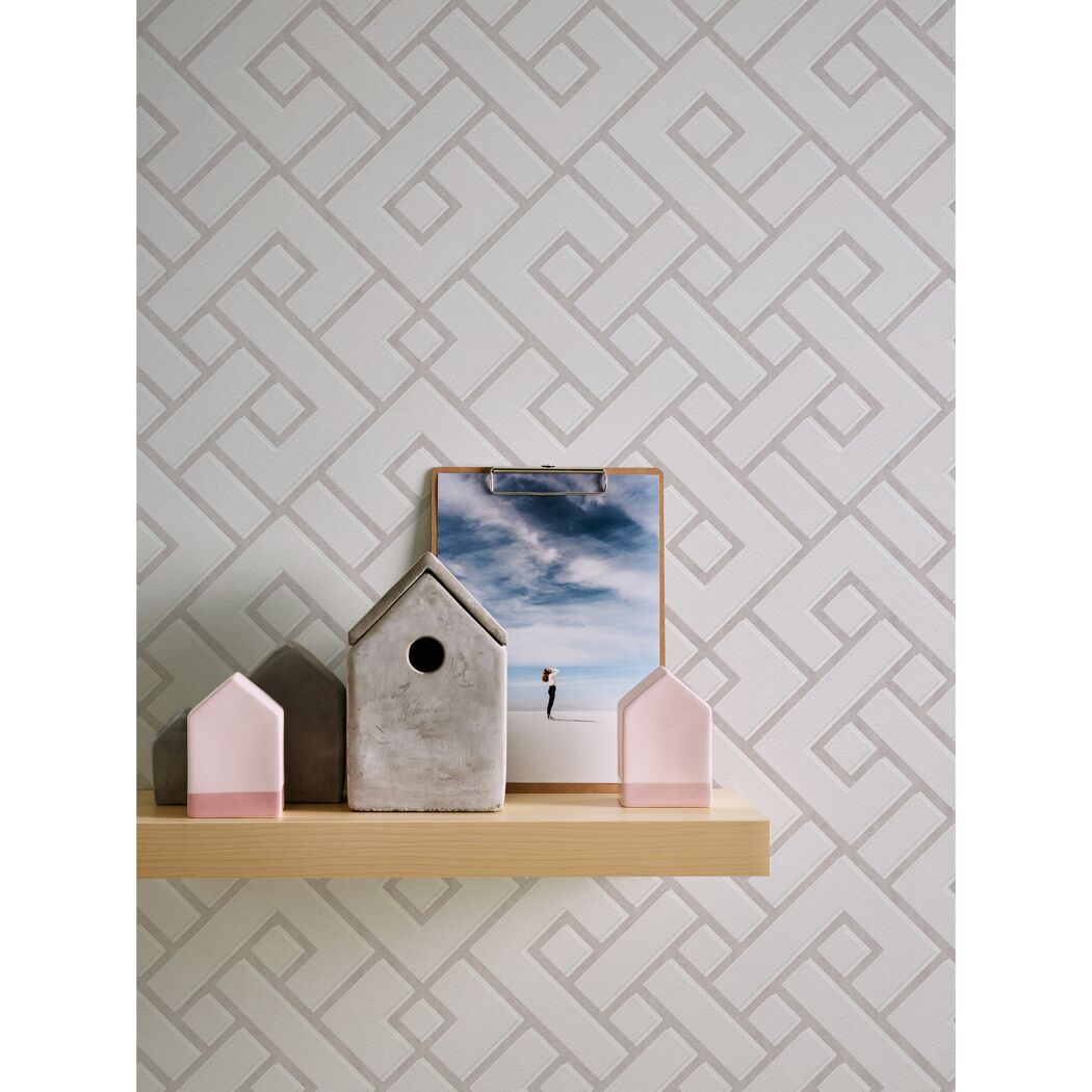 Vliestapete Shades of White mit 3D-Grafik