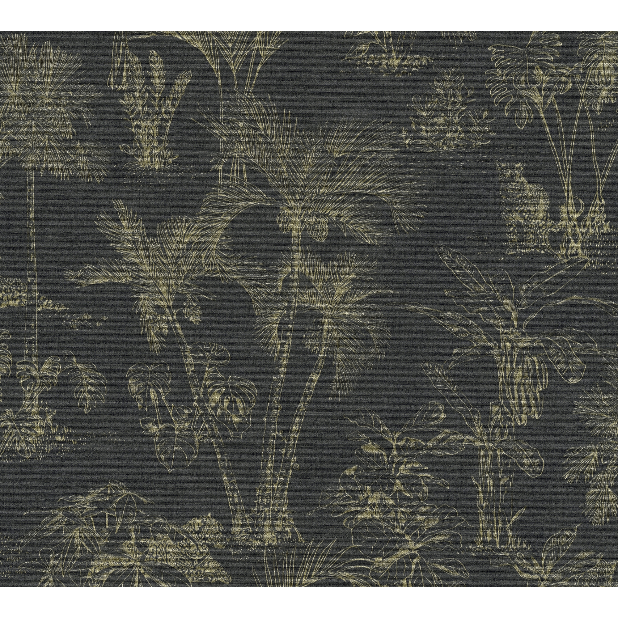 Vliestapete 'Cuba' Dschungel schwarz-metallic 10,05 x 0,53 m + product picture