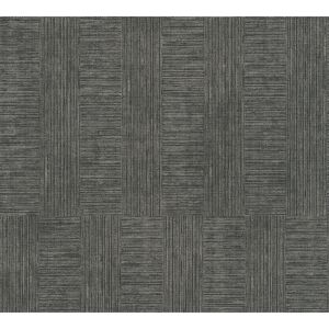 Vliestapete 'Cuba' Streifen Holzoptik schwarz-metallic 10,05 x 0,53 m