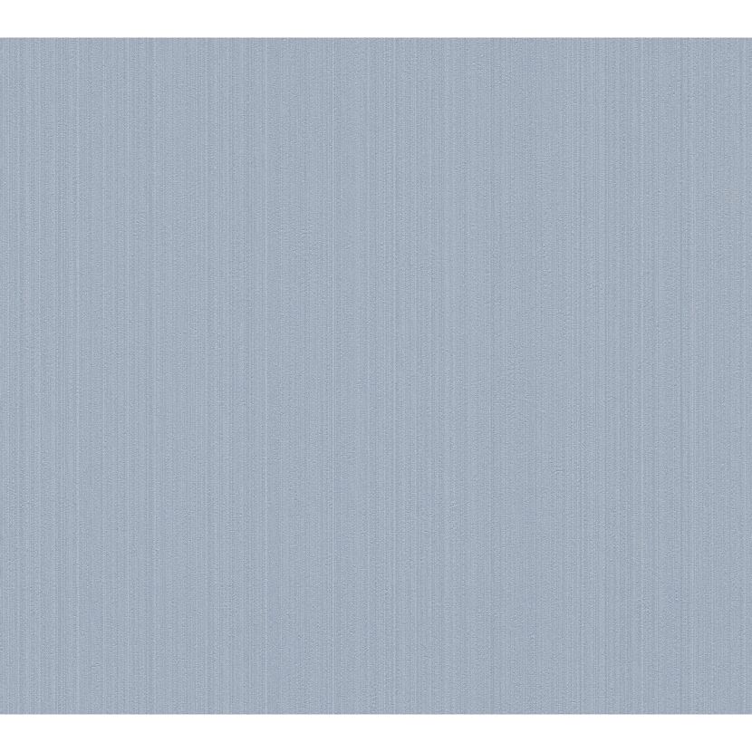 Blaue Vliestapete mit feiner Streifenstruktur