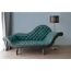 Gepolsterte Chaiselongue in Türkis mit Stehlampe