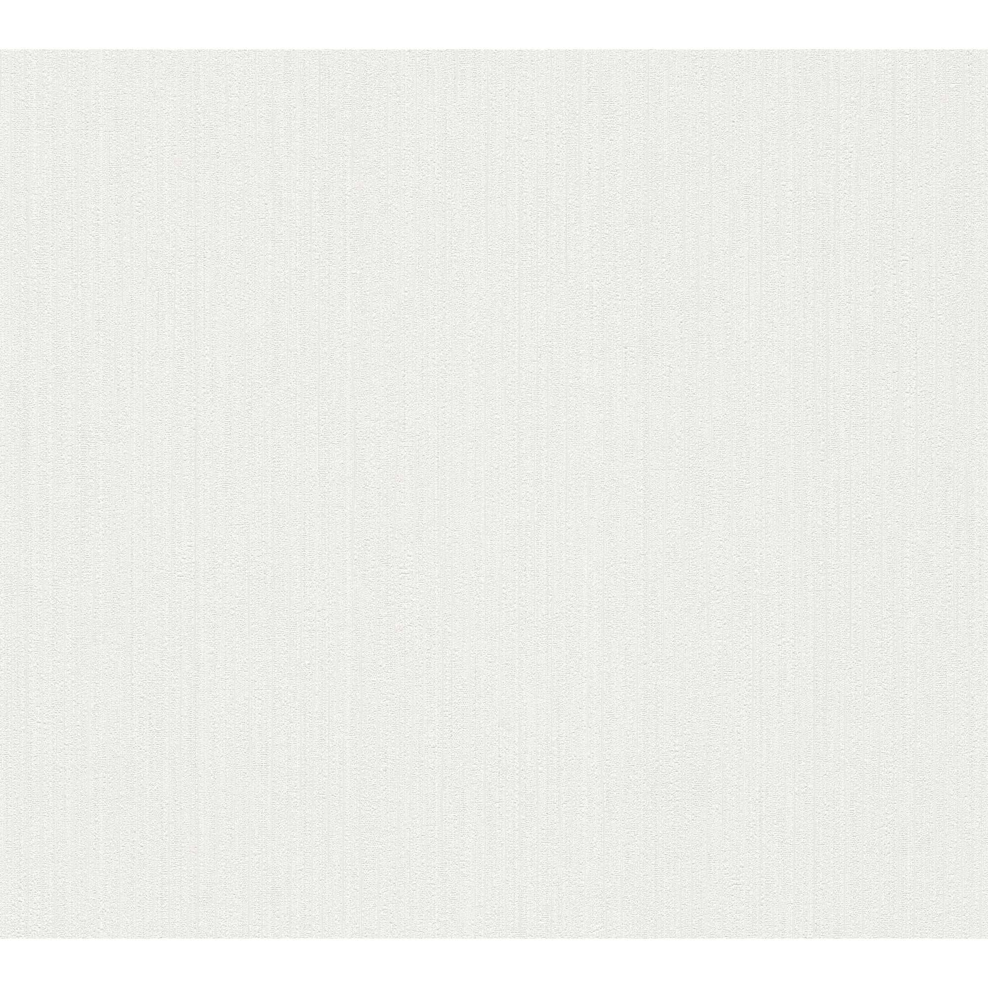Weiße Vliestapete mit feiner Streifenstruktur